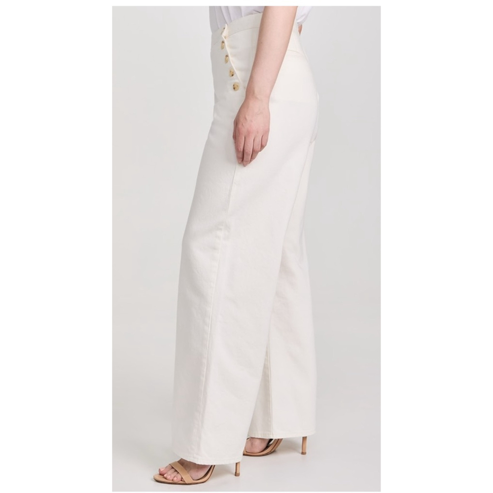Pilcro Sailor Button Front Wide Leg H R Denim Trousers White Jeans
Sz 32 17.5in